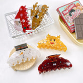 Christmas claw clip fun snowman Elk hair claw shark clip cute hair accessories